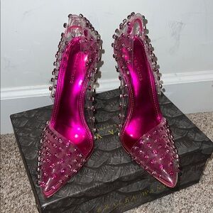 Pink Studded Women's Heels